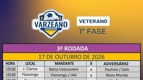 Campeonato Veterano de Futebol de 2026 - 3ª Rodada