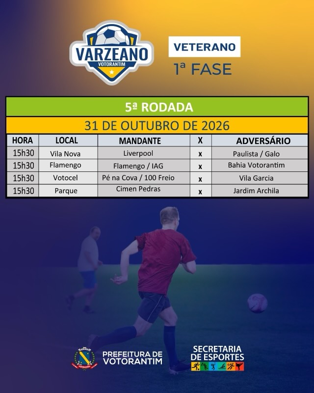 Campeonato Veterano de Futebol - 5ª Rodada