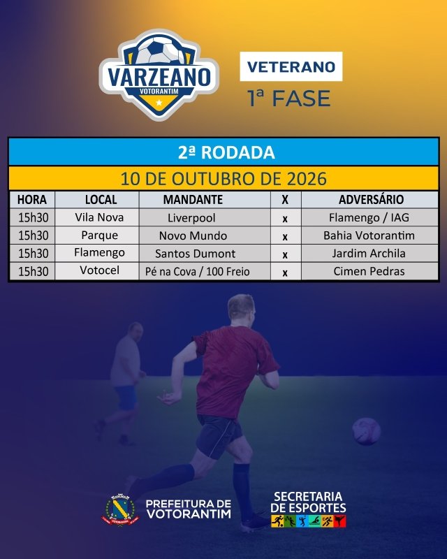 Segunda rodada do Campeonato Veterano terá duas estreias
