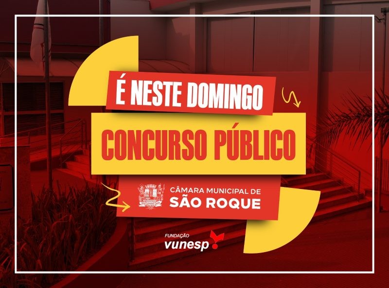 Arte anuncia concurso público em São Roque, com provas no domingo. Destaque para Câmara Municipal e Fundação Vunesp.