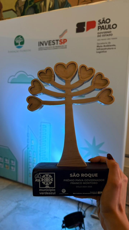 São Roque celebra vitória no Prêmio Município VerdeAzul 2025 por excelência ambiental em evento oficial.