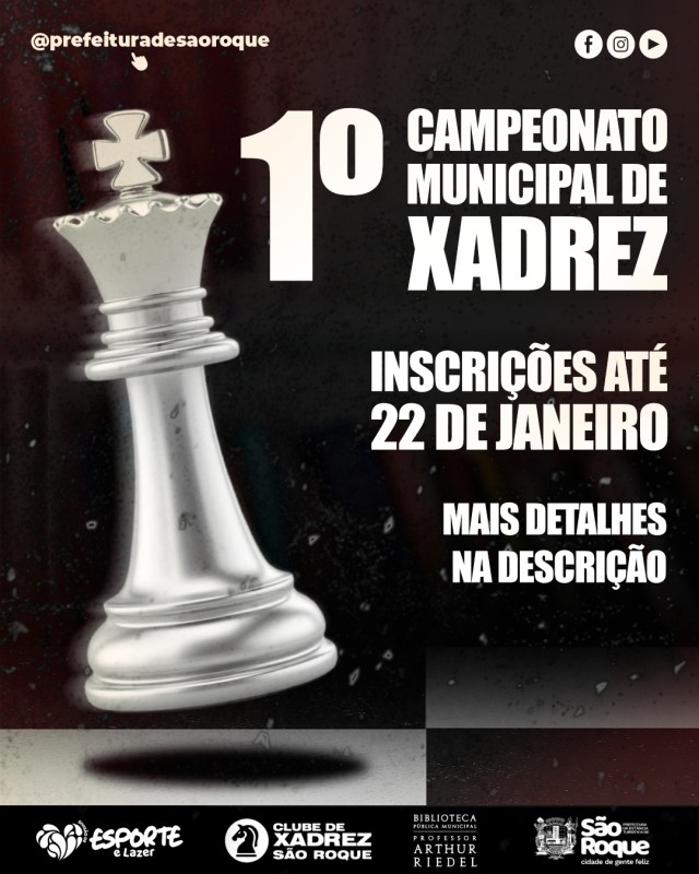 São Roque realiza o 1º Torneio Municipal de Xadrez